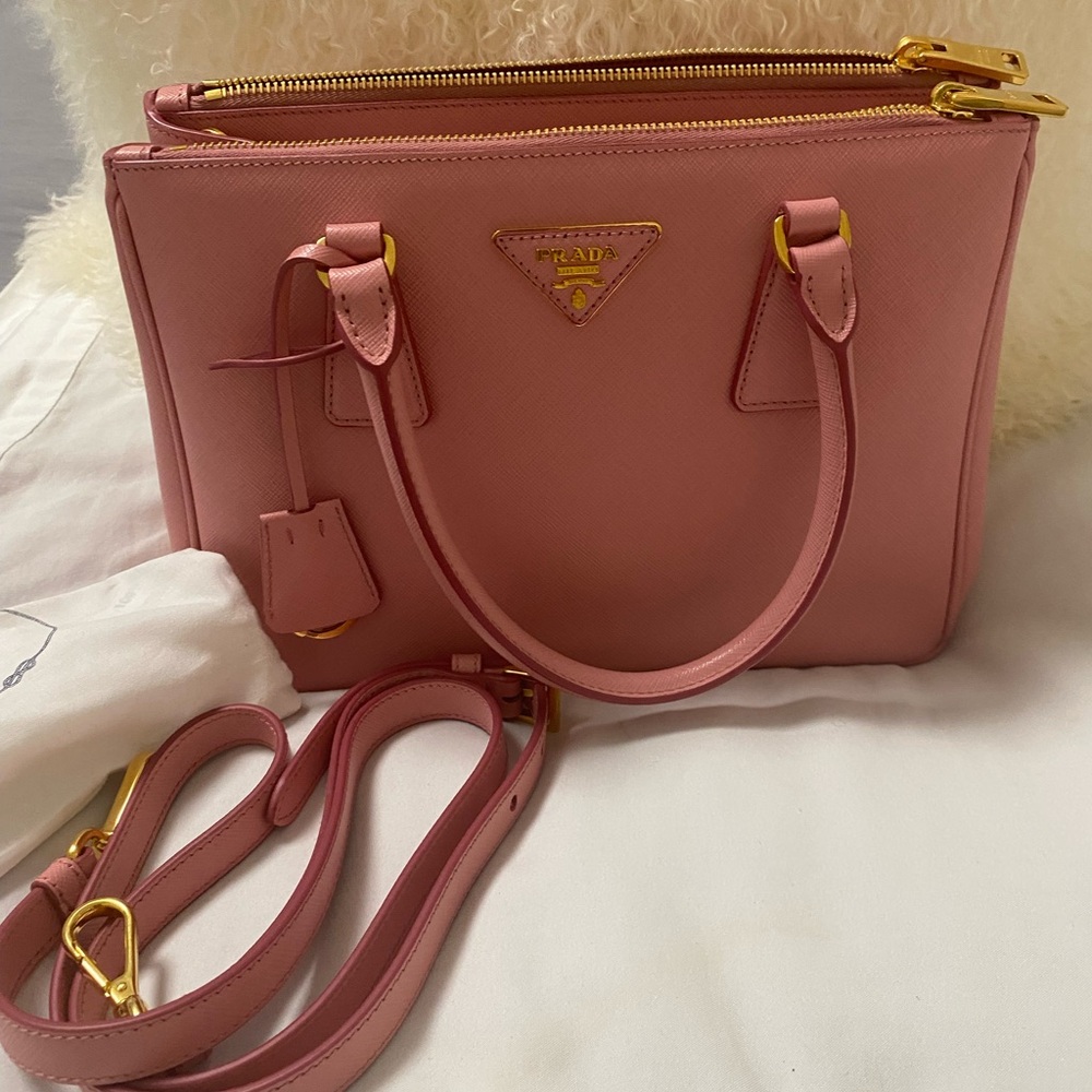 Prada Pink Saffiano Leather Satchel - Picture 10 of 15